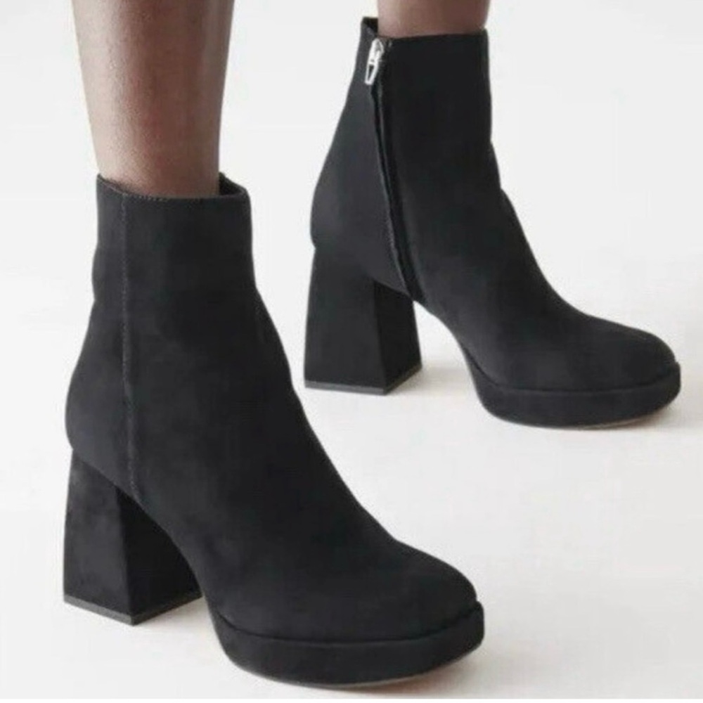 NEW Dolce Vita Ulysses Black Heeled Ankle Boots 8.5 - Picture 3 of 12